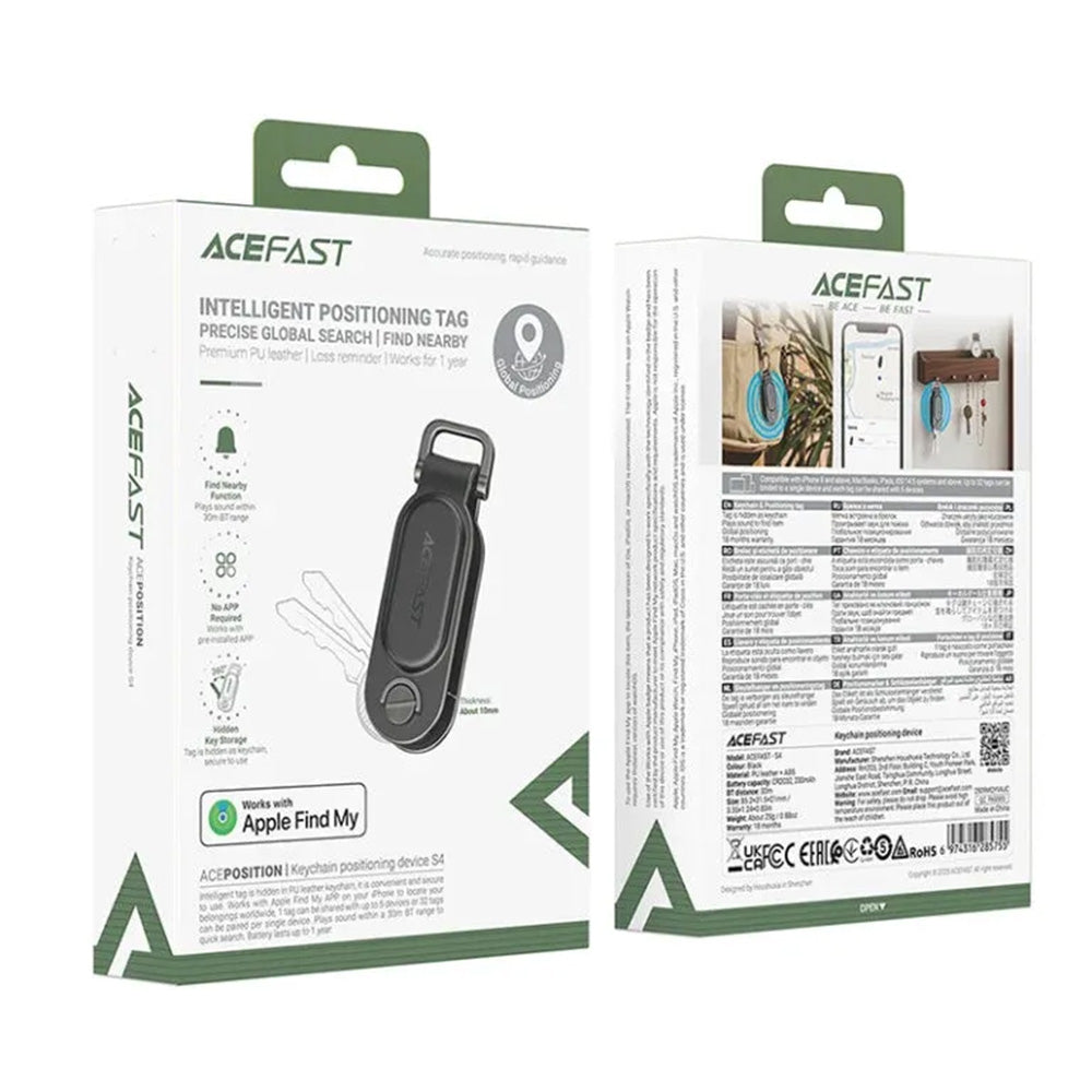 Acefast SmartTag Keychain SS per Serie iOS, Nero