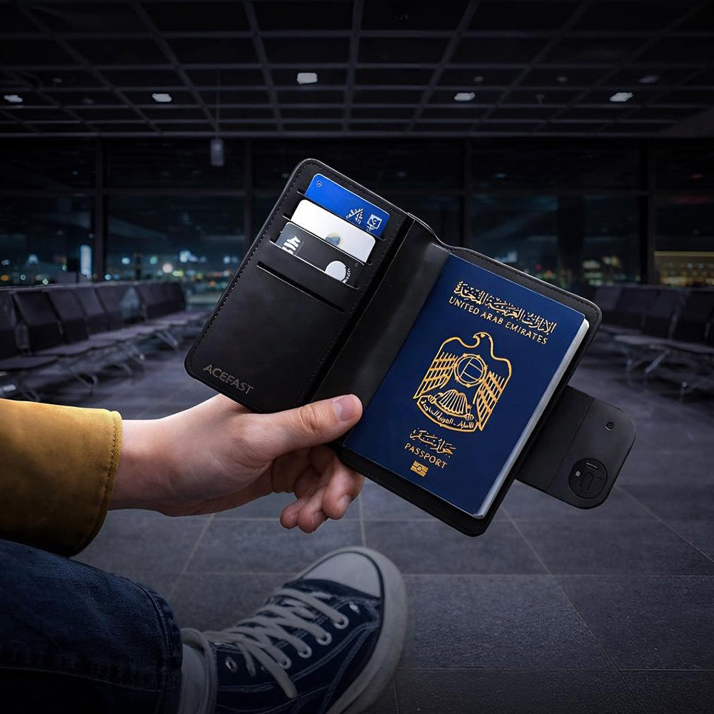 Acefast SmartTag Passport S6 per serie iOS, Nero