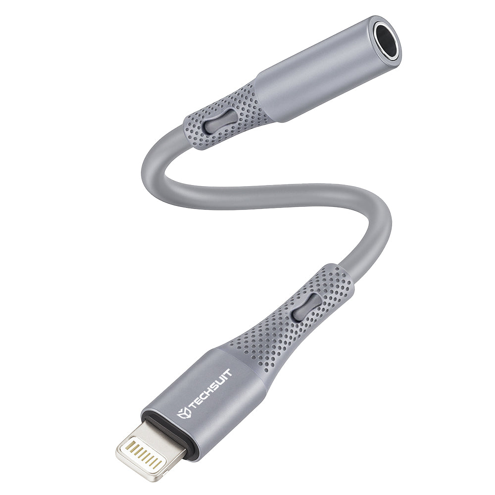 Adattatore Audio Lightning - 3.5mm Techsuit AC2 SoundFlex, Grigio