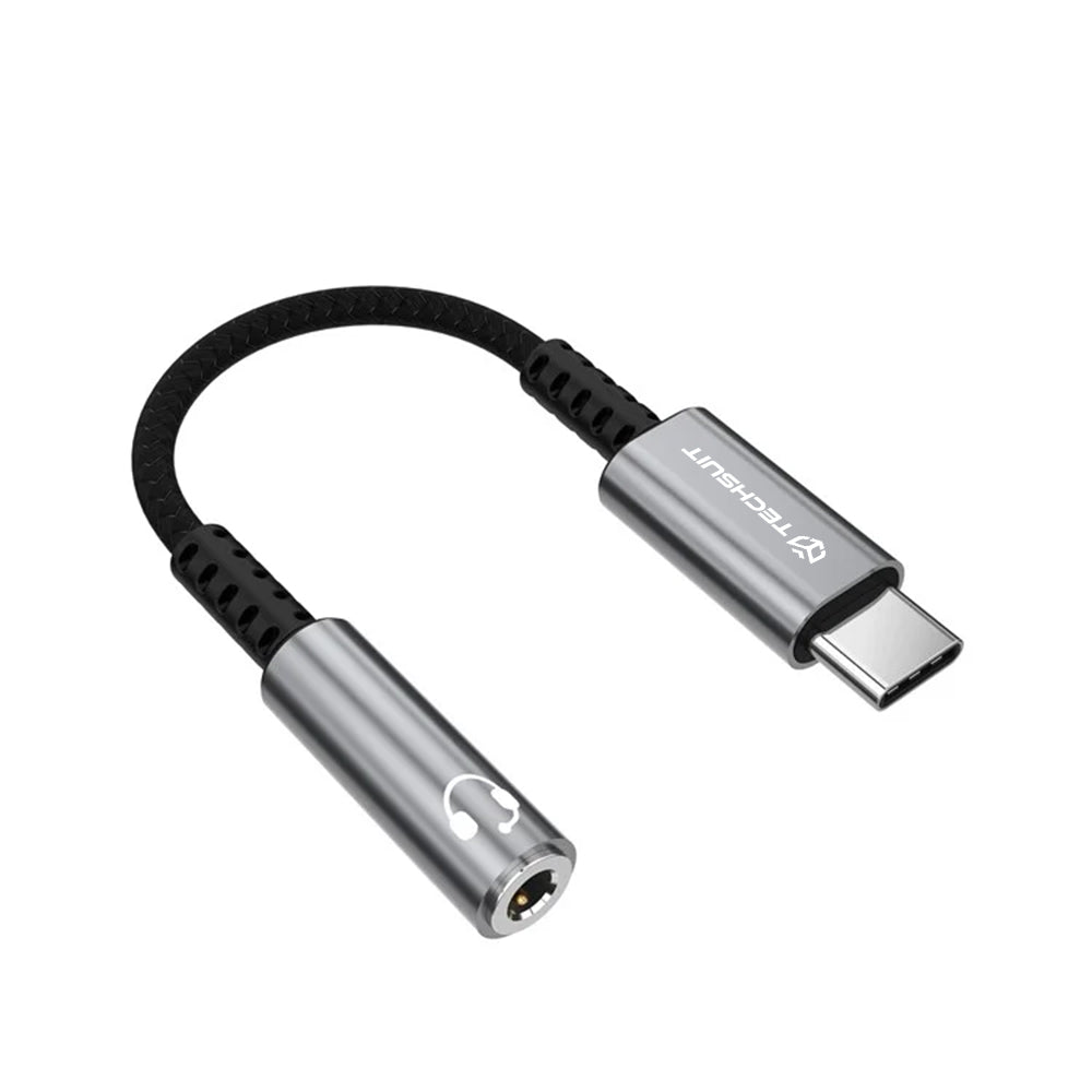 Adattatore Audio USB-C - 3.5mm Techsuit AC14 SonicPiX, Grigio