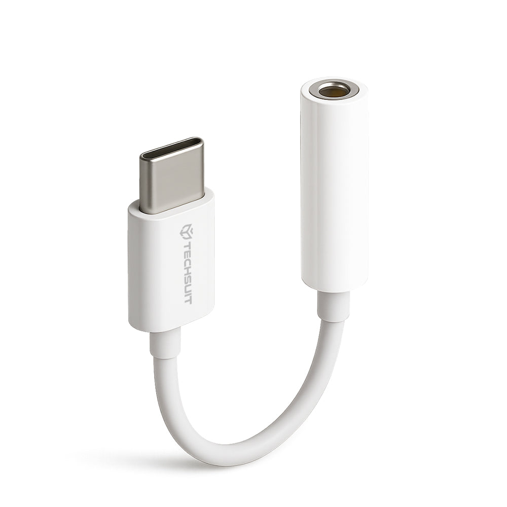 Adattatore Audio USB-C - 3.5mm Techsuit AC18 MusicBox, Bianco, Set 2 pezzi