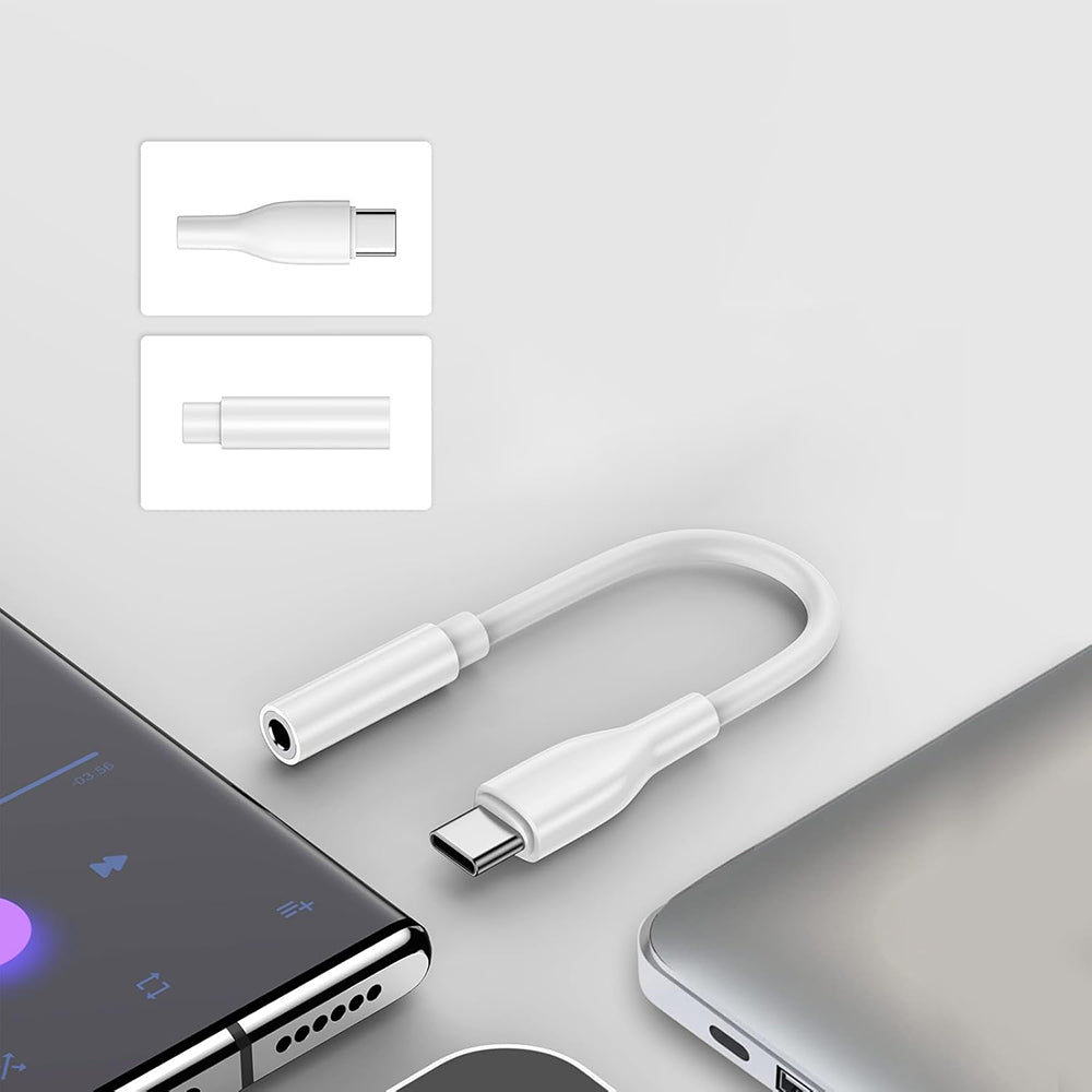 Adattatore Audio USB-C - 3.5mm Techsuit AC18 MusicBox, Bianco, Set 2 pezzi
