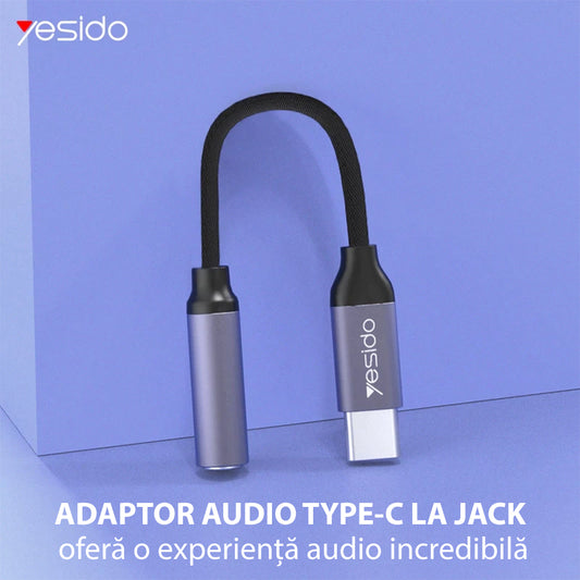 Adattatore Audio USB-C - 3.5mm Yesido YAU19, Nero