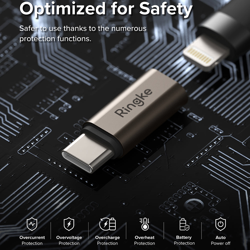 Adattatore Dati e Ricarica Lightning - USB-C Ringke, Marrone, Set 2 pezzi