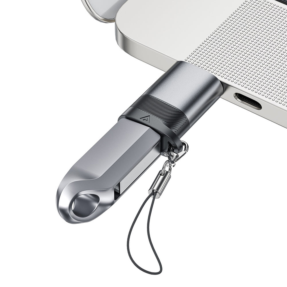 Adattatore Dati e Ricarica USB-C - USB-A Acefast J8, Grigio