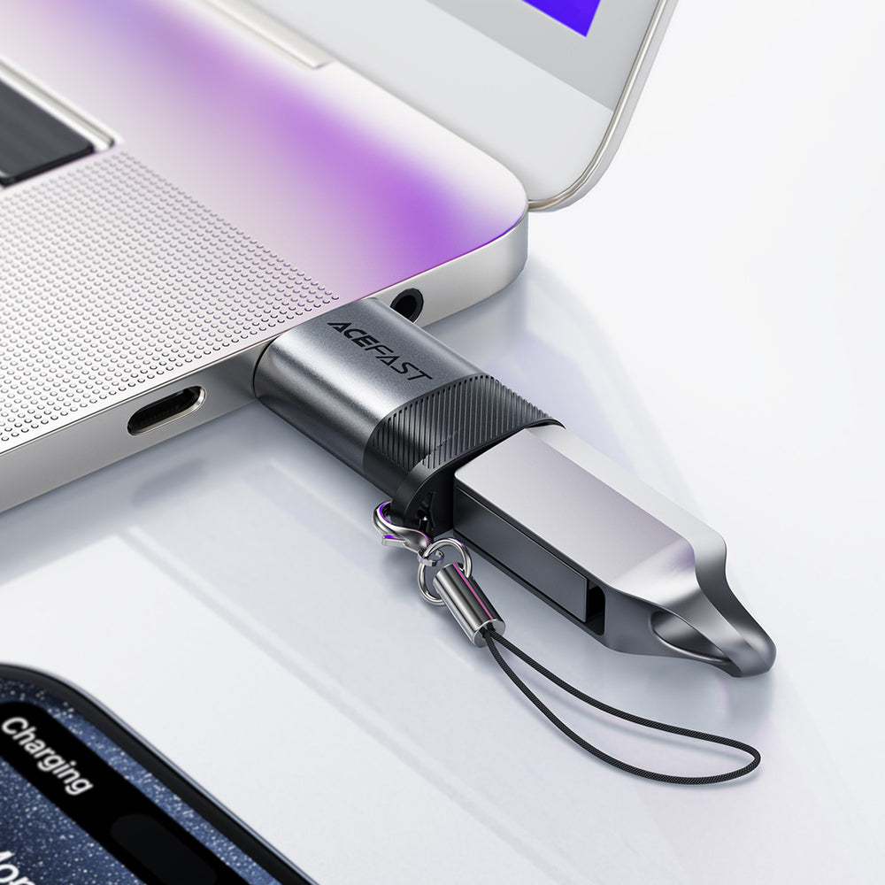 Adattatore Dati e Ricarica USB-C - USB-A Acefast J8, Grigio