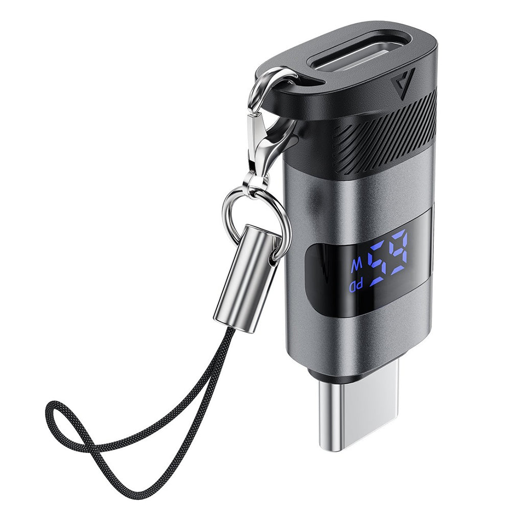 Adattatore Dati e Ricarica USB-C - USB-C Acefast J9 Display, Grigio