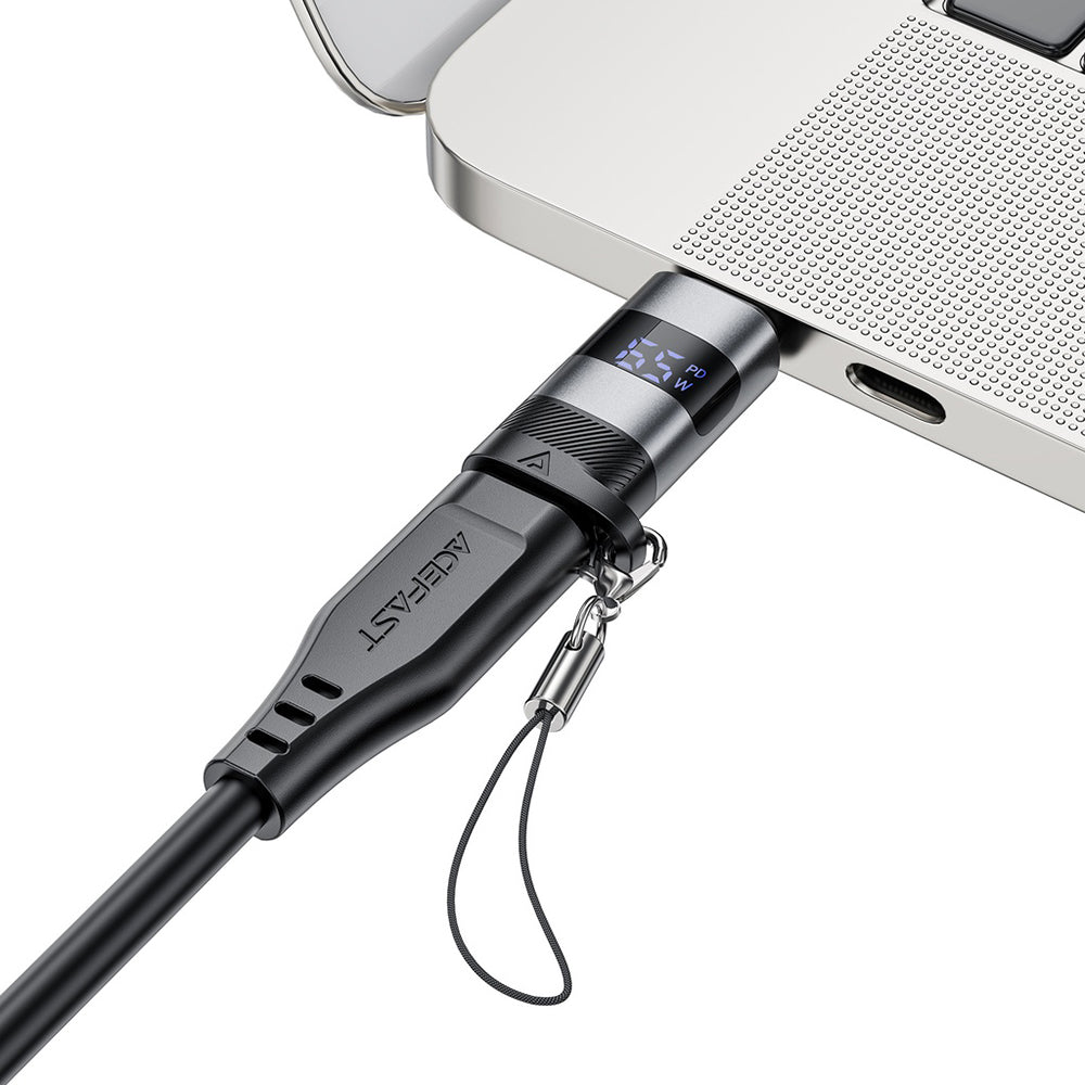 Adattatore Dati e Ricarica USB-C - USB-C Acefast J9 Display, Grigio