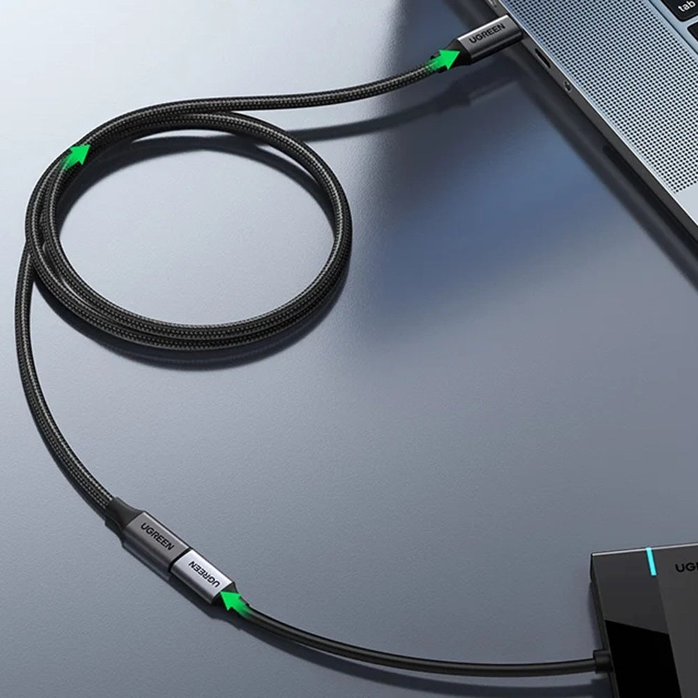 UGREEN US372 USB-C Extension Cable (45191), 1m, Black