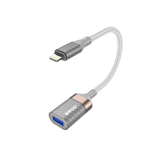 Adattatore OTG Lightning - USB-A BWOO BZ70, Grigio