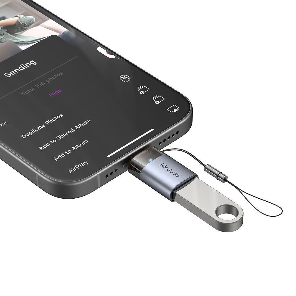 Adattatore OTG Lightning - USB-A McDodo OT-7390, Nero