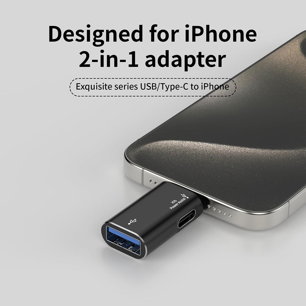 Adattatore OTG Lightning - USB-A Techsuit A18 AluVoltX, Nero