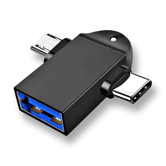 Adattatore OTG microUSB / USB-C - USB-A Techsuit A16 TwoVoltX, Nero