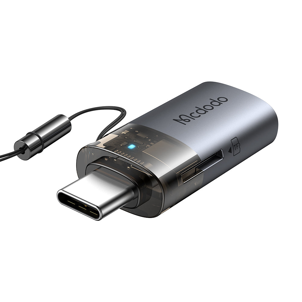 Lettore di schede USB-C McDodo OT-7600, USB-A (OTG) - microSD, Nero