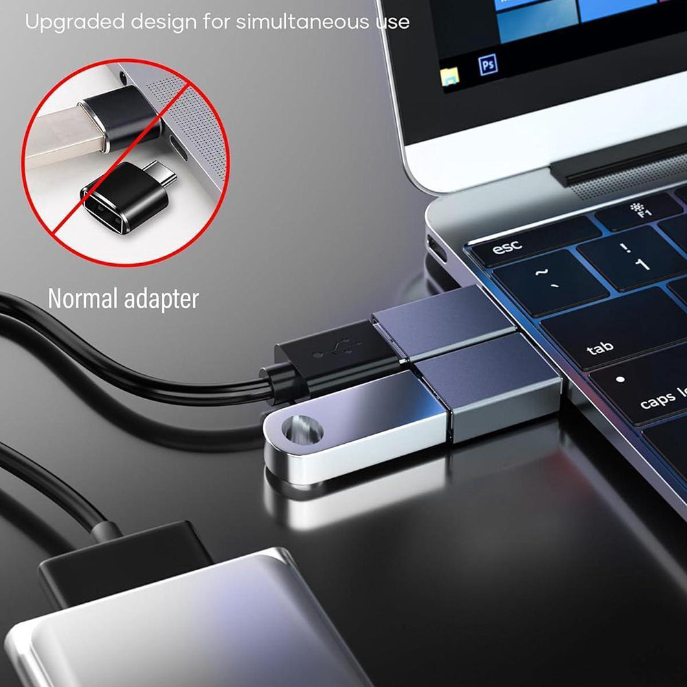 Adattatore OTG USB-C - USB-A Techsuit A8 SlateVolt, Grigio