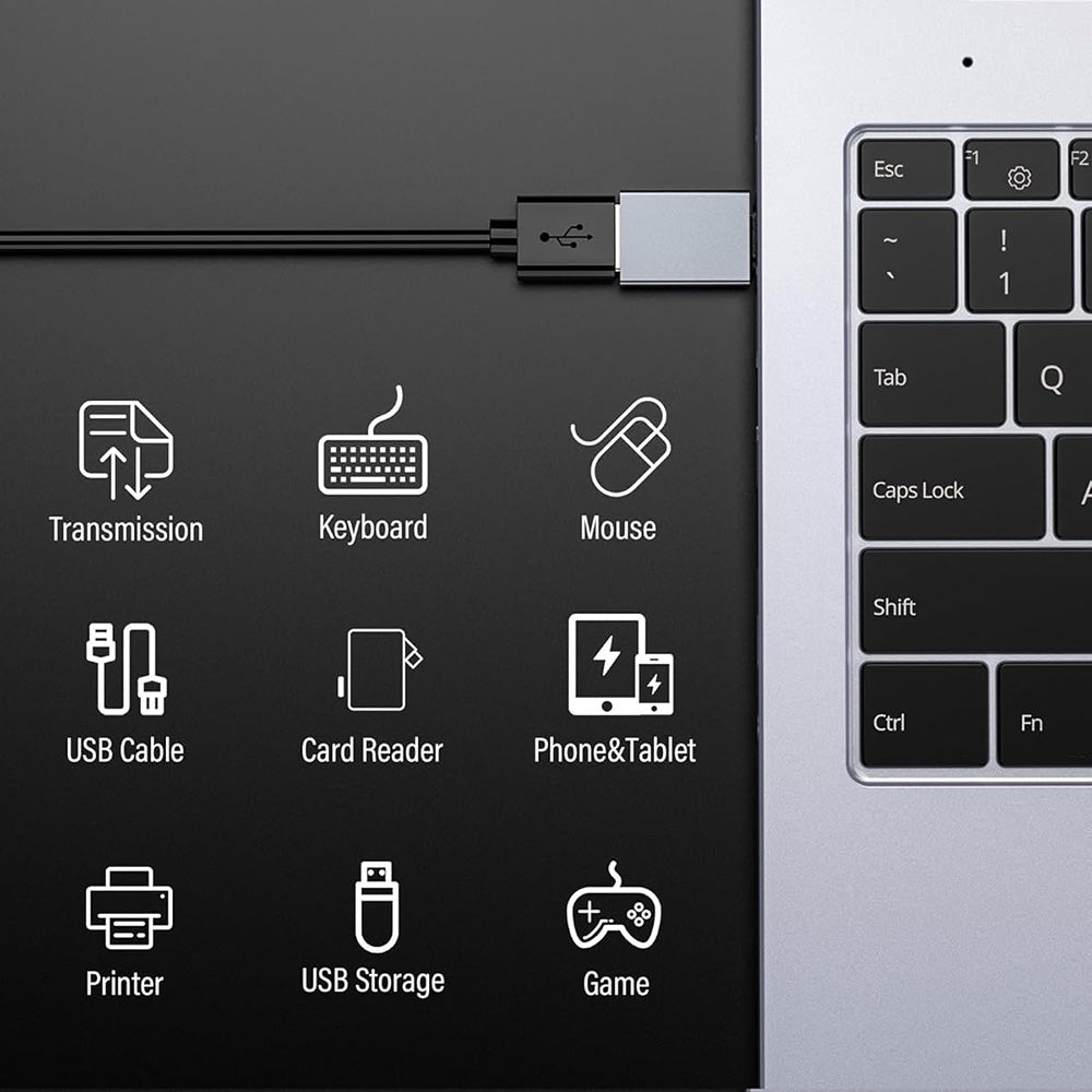 Adattatore OTG USB-C - USB-A Techsuit A8 SlateVolt, Grigio