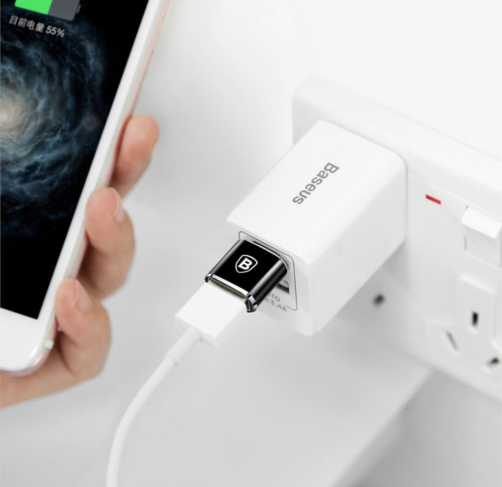 Adattatore OTG USB-C - USB-A Baseus, Nero CATOTG-01