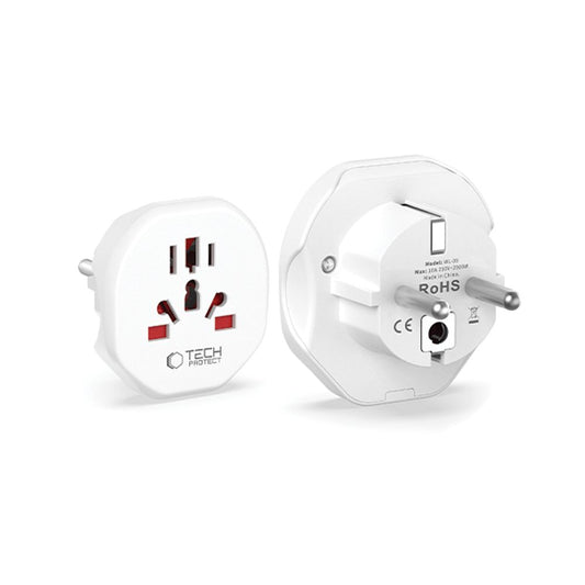 Adattatore di rete Tech-Protect US / UK / AU / AU / FI / CN - Europa, bianco
