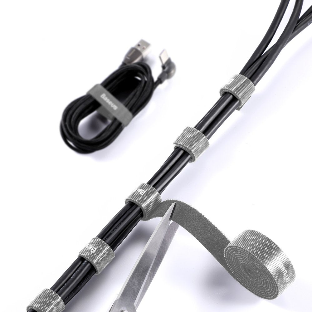 Organizzatore Cavi Baseus Circle, Velcro, 3m, Grigio ACMGT-F0G