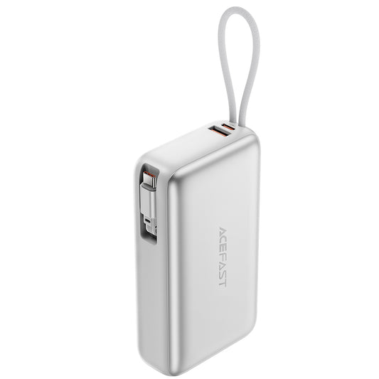 Batteria Esterna Acefast M34, 20000mAh, 45W, QC + PD, 1 x USB-A - 2 x USB-C, Argento