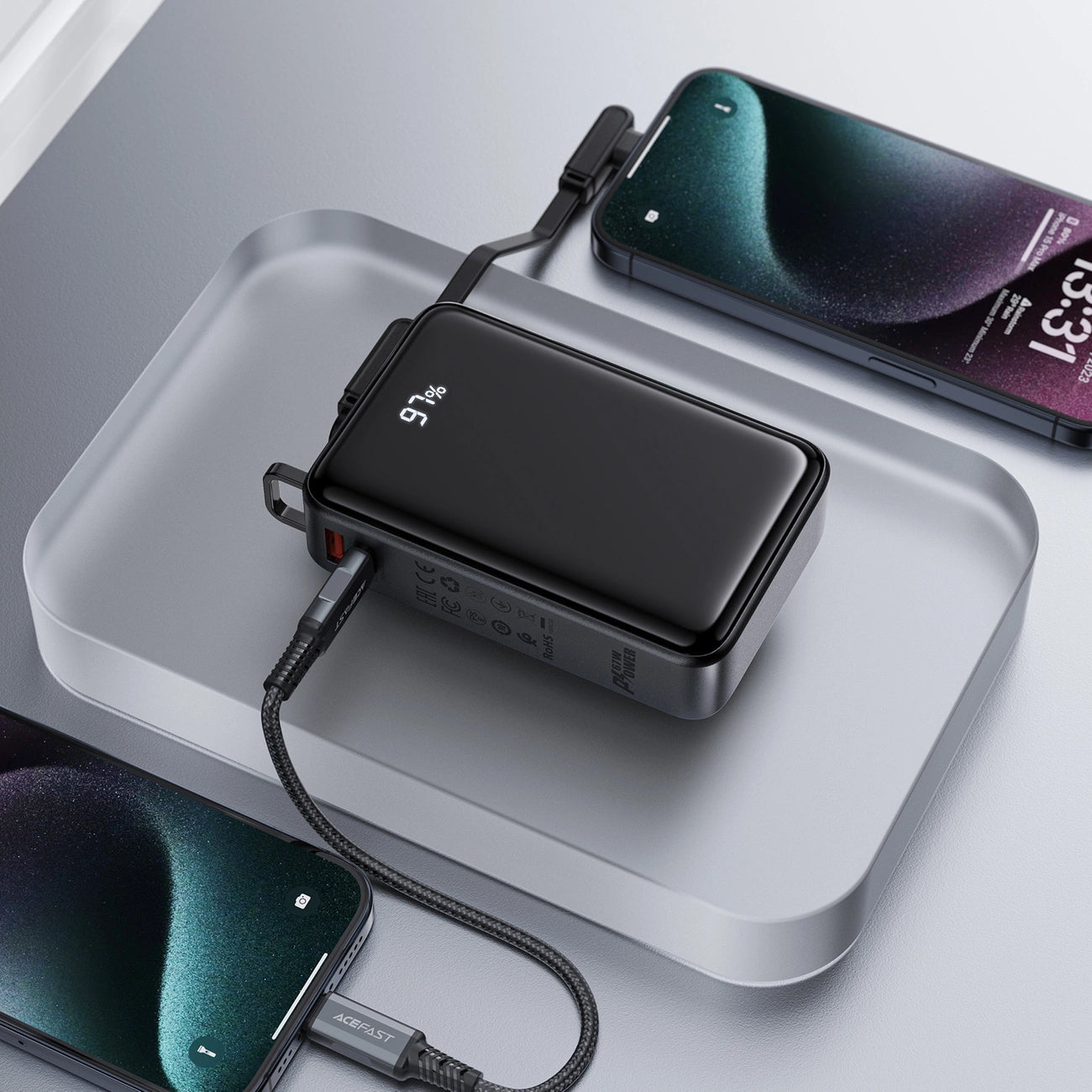Batteria Esterna Acefast M4, 20000mAh, 67W, PD, 1 x USB-A - 2 x USB-C, Nera