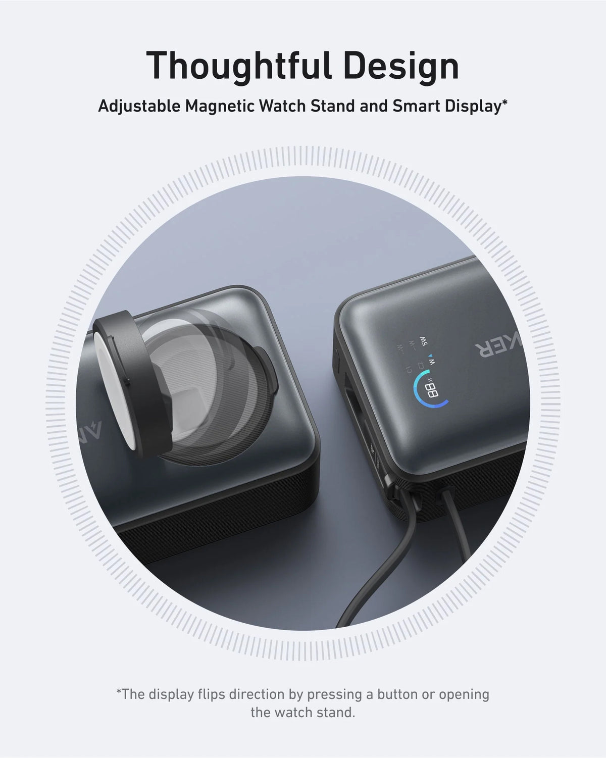 Anker MagGo Wireless External Battery, 10000mAh, 35W, PD + QI, 1 x QI - 2 x USB-C, Black A1657011