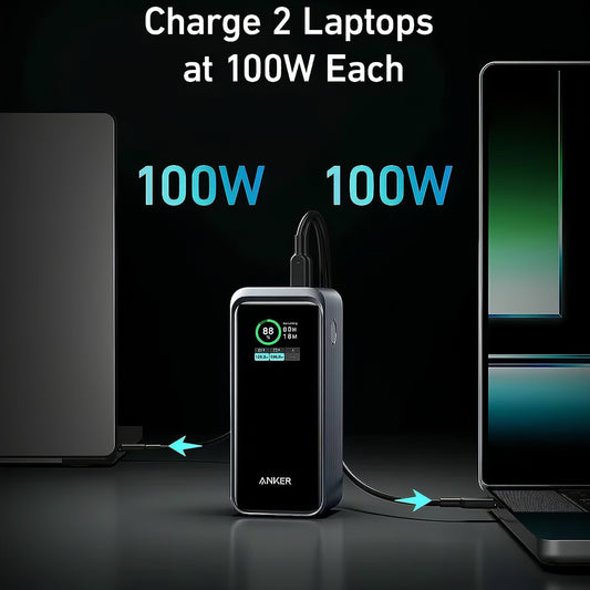 Batteria esterna Anker Prime, 20000mAh, 200W, QC + PD, 1 x USB-A - 2 x USB-C, nero A1336011