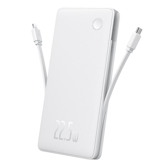 Batteria Esterna Baseus Airpow Lite, 10000mAh, 22.5W, QC + PD, 1 x Lightning - 1 x USB-A - 2 x USB-C, Bianca P10067501213-00