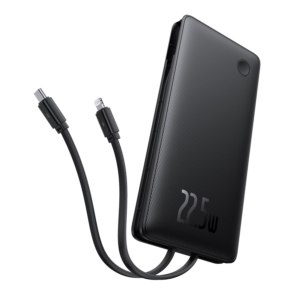 Baseus Airpow Lite External Battery, 10000mAh, 22.5W, QC + PD, 1 x Lightning - 1 x USB-A - 2 x USB-C, Black P10067501123-00