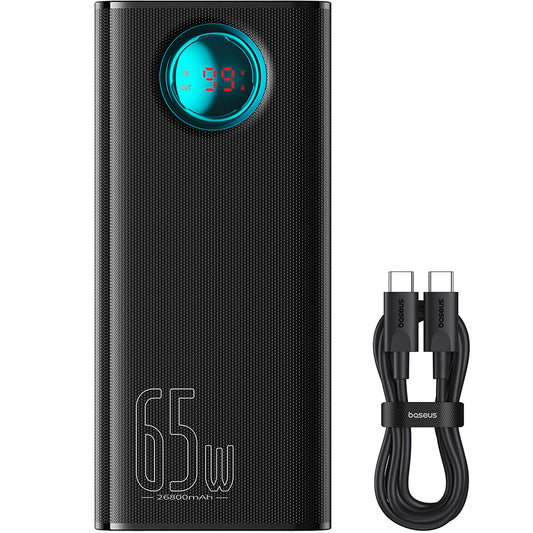 Batteria Esterna Baseus Amblight Display Digitale, 26800mAh, 65W, QC + PD, 1 x USB-C - 4 x USB-A, Nera P10022402113-00