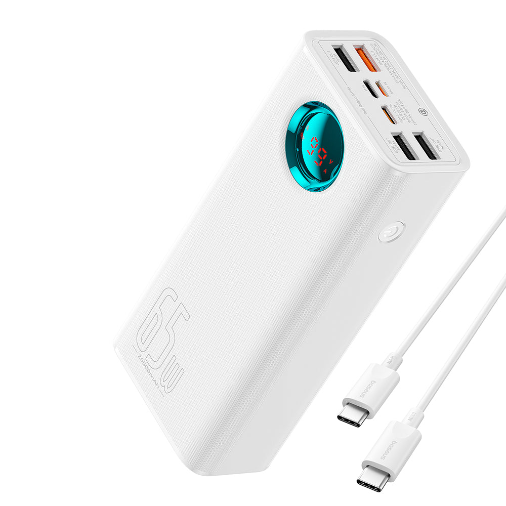 Batteria Esterna Baseus Amblight Display Digitale, 26800mAh, 65W, QC + PD, 1 x USB-C - 4 x USB-A, Bianca P10022402223-00