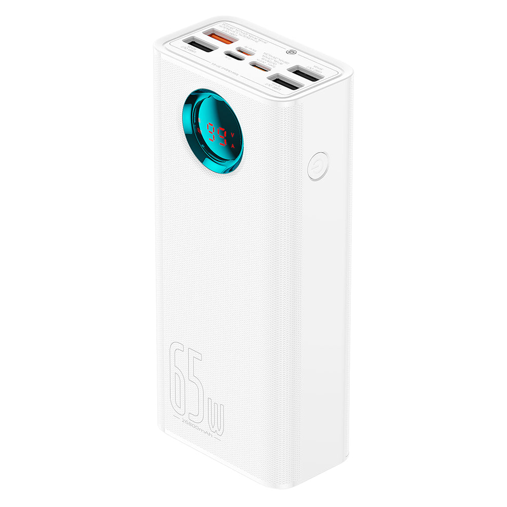 Batteria Esterna Baseus Amblight Display Digitale, 26800mAh, 65W, QC + PD, 1 x USB-C - 4 x USB-A, Bianca P10022402223-00