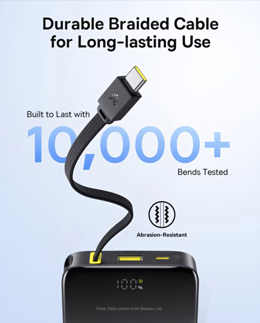 Batteria Esterna Baseus EnerFill Bipow2 Pro, 10000mAh, 22.5W, QC + PD, 1 x USB-A - 2 x USB-C, Nera E0027600