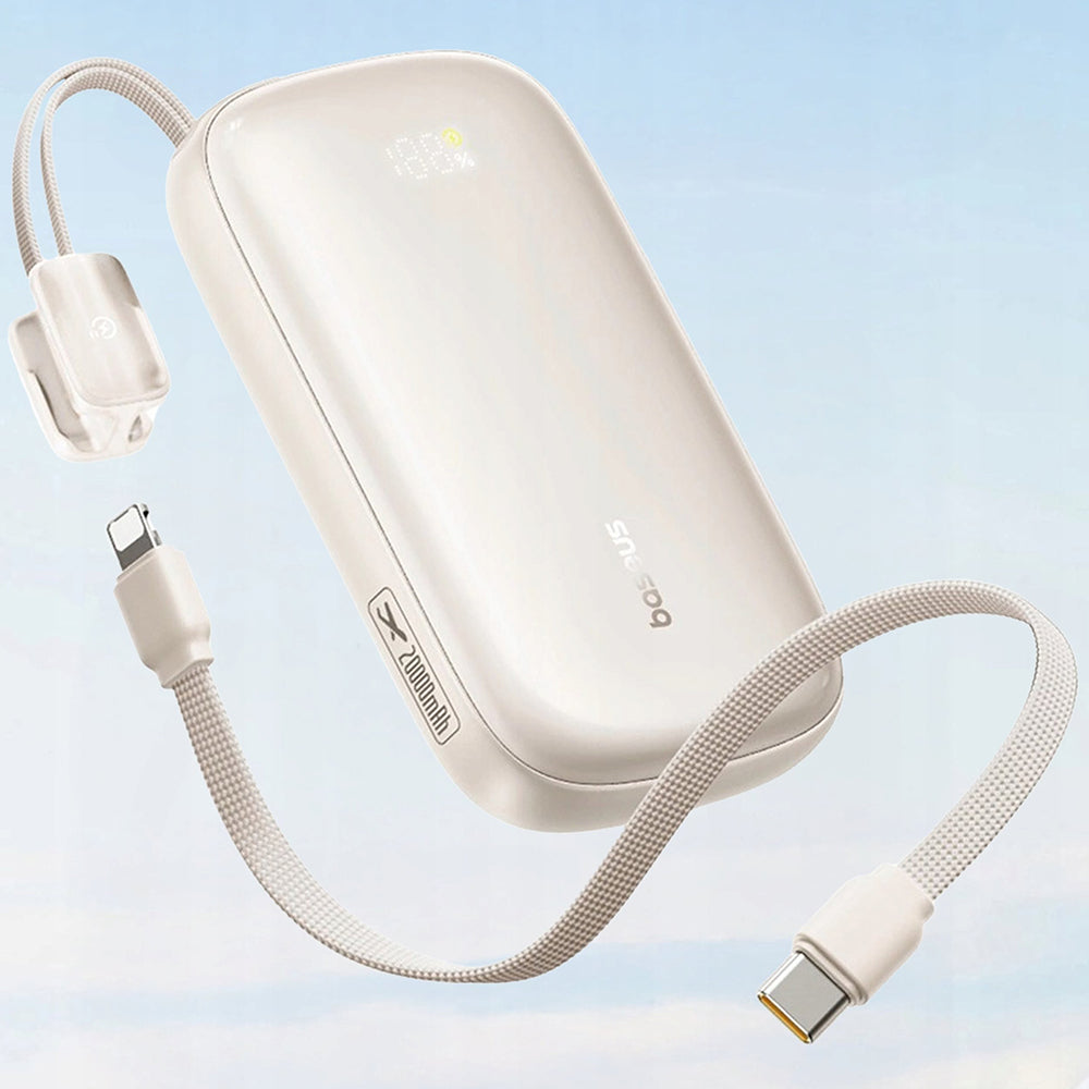 Batteria Esterna Baseus EnerFill FC21 Qpow 3 Ultra, 20000mAh, 45W, QC + PD, 1 x USB-A - 1 x USB-C, Beige E0027P01