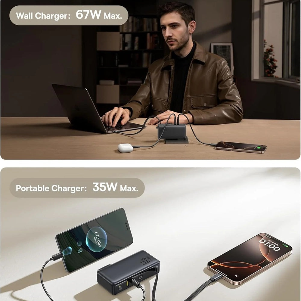 Batteria Esterna Baseus Nomos NT11 Omni US, 10000mAh, 67W, QC + PD, 1 x USB-A - 2 x USB-C, Nera P10078807123-00