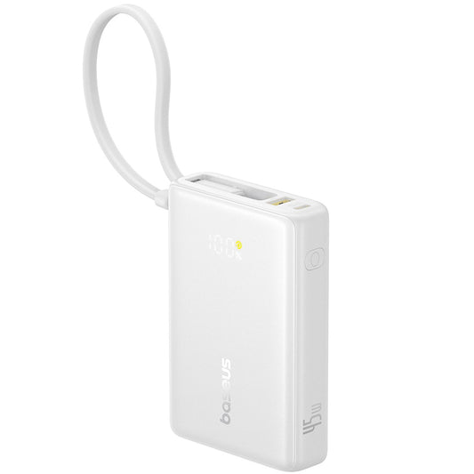 Batteria Esterna Baseus PicoGo, 10000mAh, 45W, QC + PD, 1 x USB-A - 2 x USB-C, Bianca P10076803213-00