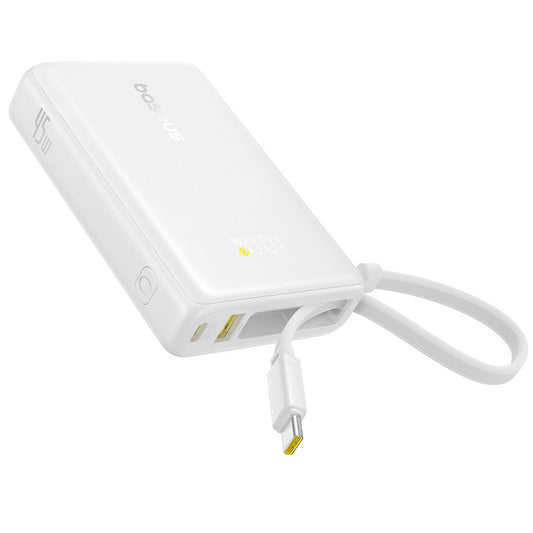 Batteria Esterna Baseus PicoGo, 10000mAh, 45W, QC + PD, 1 x USB-A - 2 x USB-C, Bianca P10076803213-00