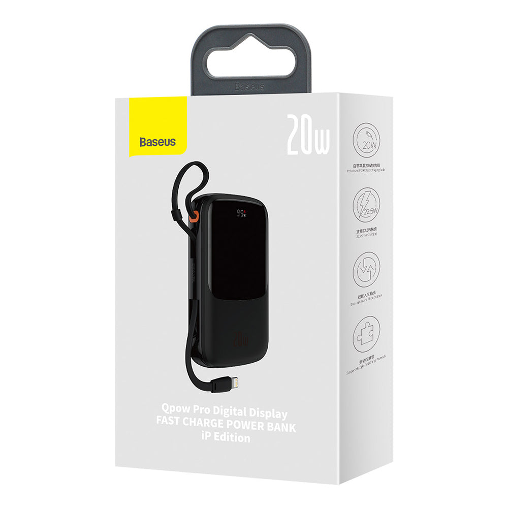 Batteria Esterna Baseus Qpow Pro, 20000mAh, 20W, QC + PD, 1 x Lightning - 1 x USB-A - 1 x USB-C, Blu PPQD030003