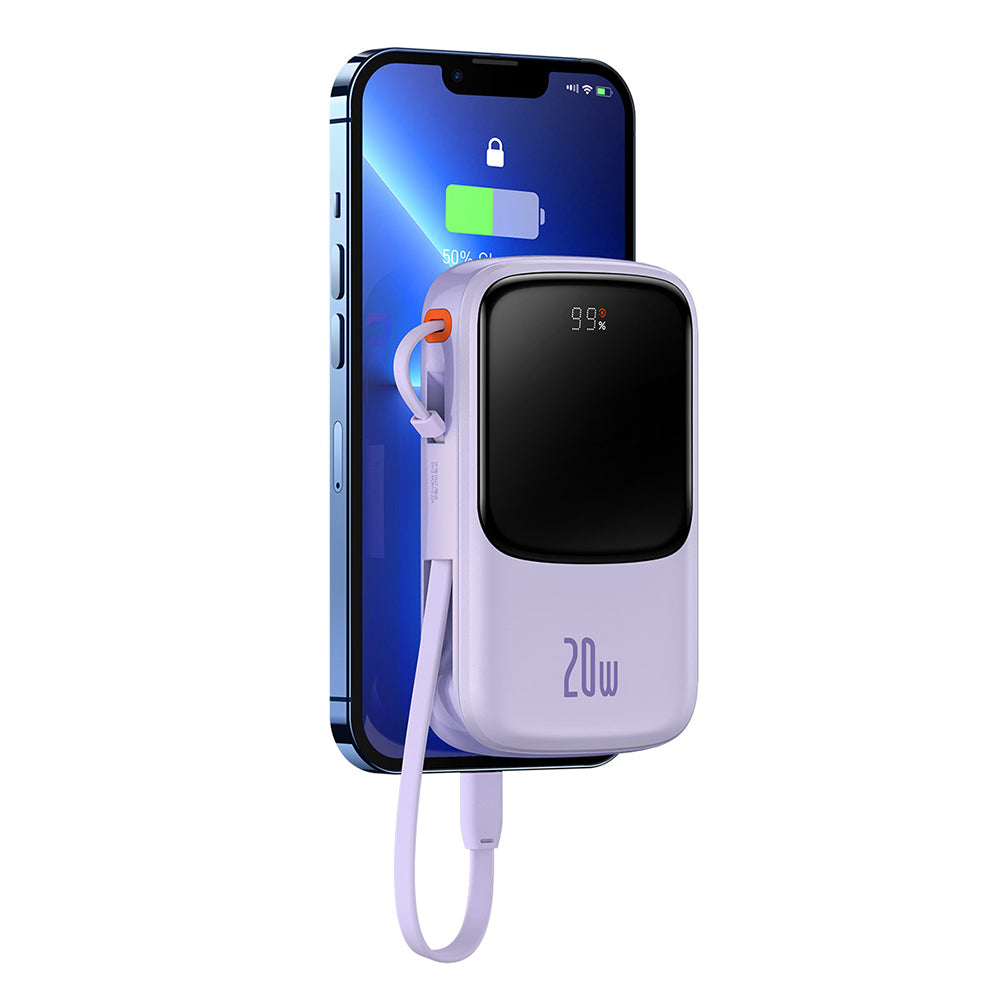 Batteria Esterna Baseus Qpow Pro, 20000mAh, 20W, QC + PD, 1 x Lightning - 1 x USB-A - 1 x USB-C, Viola PPQD030005