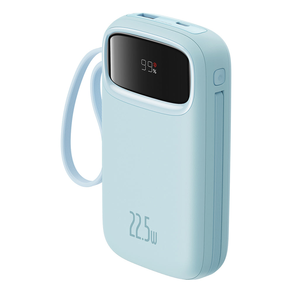 Batteria Esterna Baseus Qpow Pro+, 10000mAh, 22.5W, QC + PD, 1 x Lightning - 1 x USB-A - 2 x USB-C, Blu P10055003313-00
