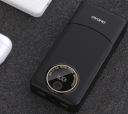Batteria Esterna Dudao K12Pro, 20000mAh, 22.5W, QC + PD, 1 x USB-C - 2 x USB-A, Nera