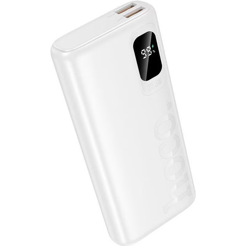 Batteria Esterna HOCO J158 Pro Runner, 10000mAh, 22.5W, QC + PD, 1 x USB-C - 2 x USB-A, Bianca