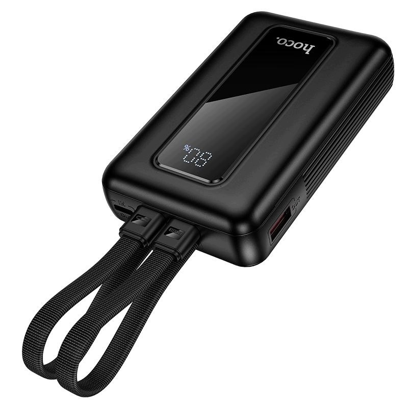 Batteria Esterna HOCO J162, 10000mAh, 22.5W, QC + PD, 1 x Lightning - 1 x USB-A - 2 x USB-C, Nera