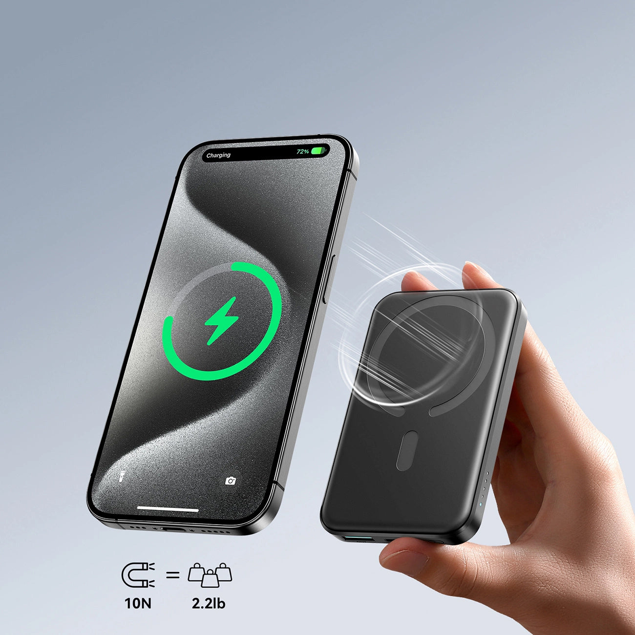Batteria Esterna Wireless Joyroom JR-W020 Mini, 5000mAh, 20W, QC + PD + FQI, 1 x QI - 1 x USB-A - 1 x USB-C, Nera
