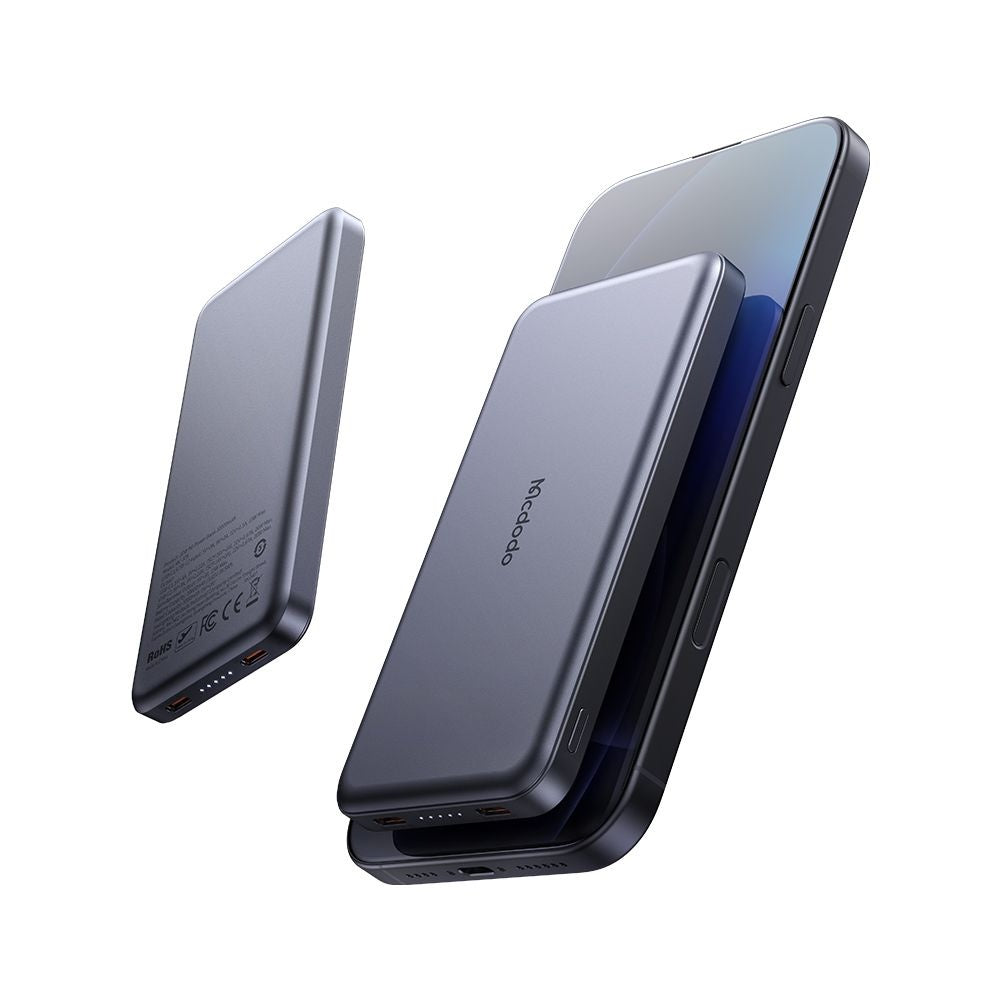 Batteria Esterna Wireless McDodo MC-3781 Meta, 10000mAh, 20W, PD + FQI, 1 x QI - 2 x USB-C, Nera
