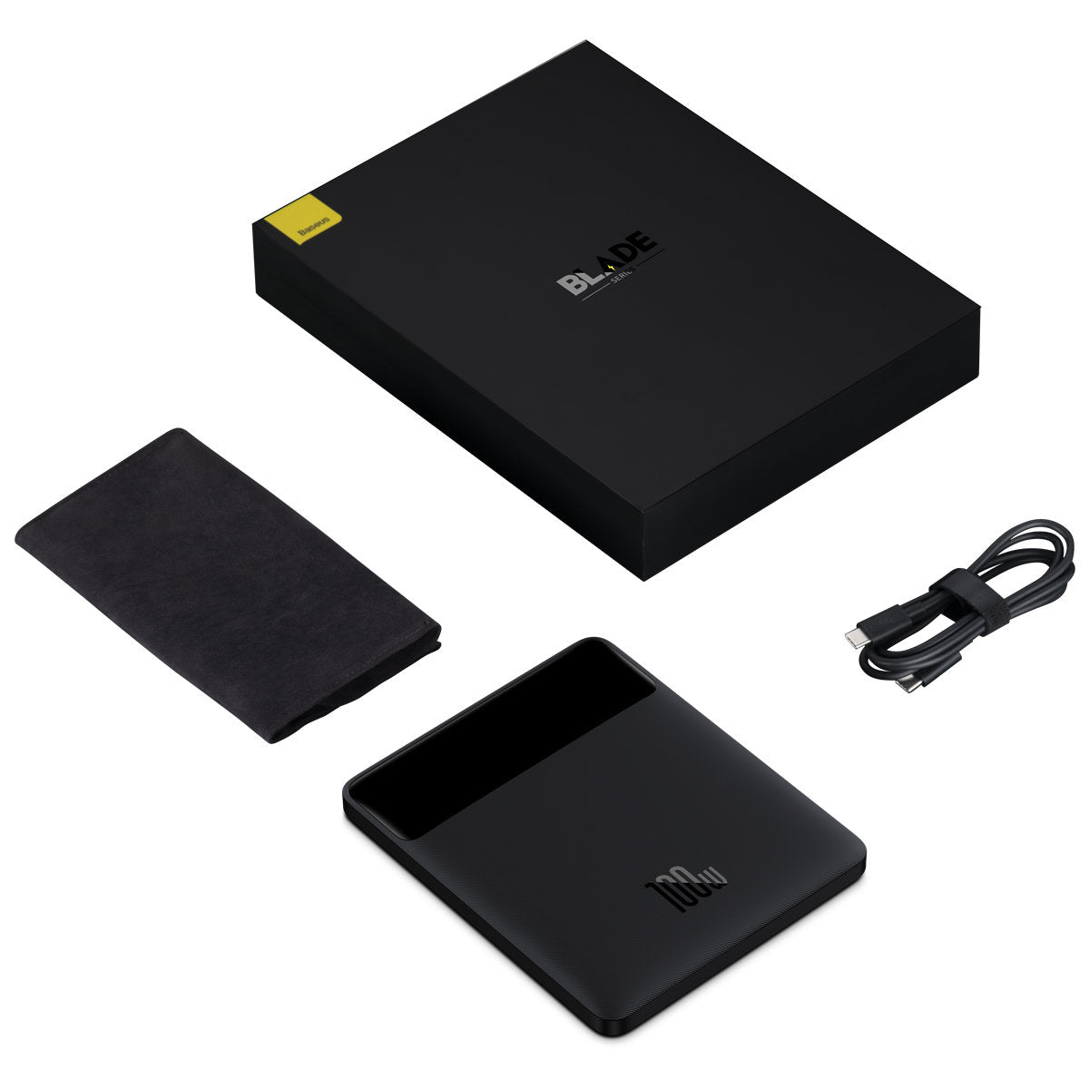 Batteria Esterna Baseus Blade Ultrathin, 20000mAh, 100W, QC + PD, 2 x USB-A - 2 x USB-C, Nera PPBL000201