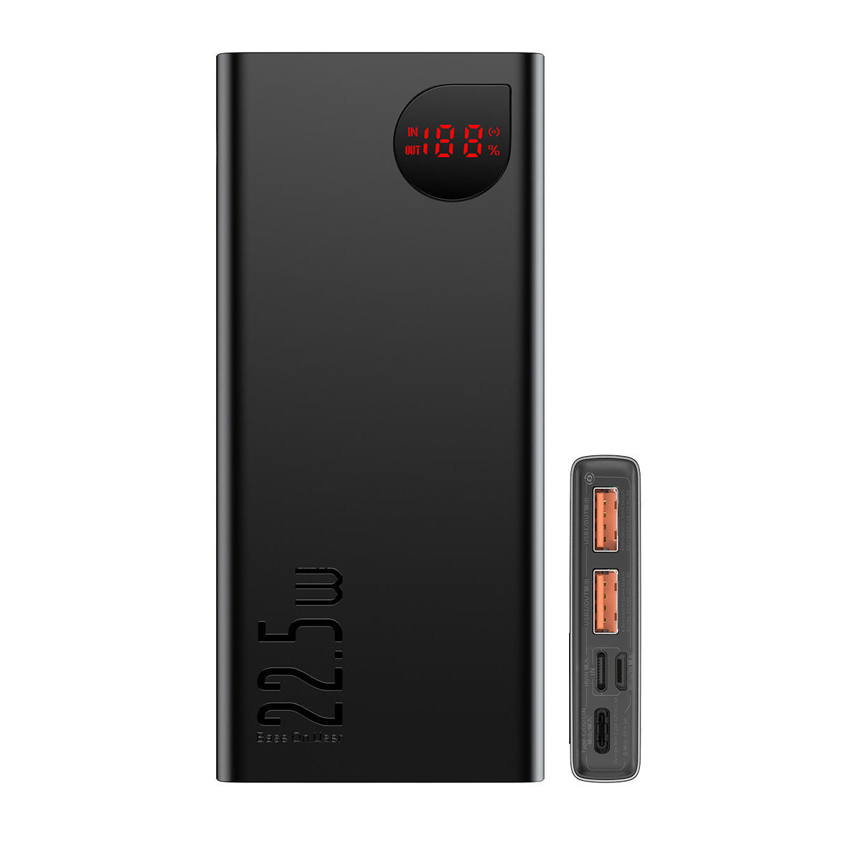 Batteria Esterna Baseus Adaman, 10000mAh, 22.5W, QC + PD, 1 x USB-C - 2 x USB-A, Nera PPAD070001