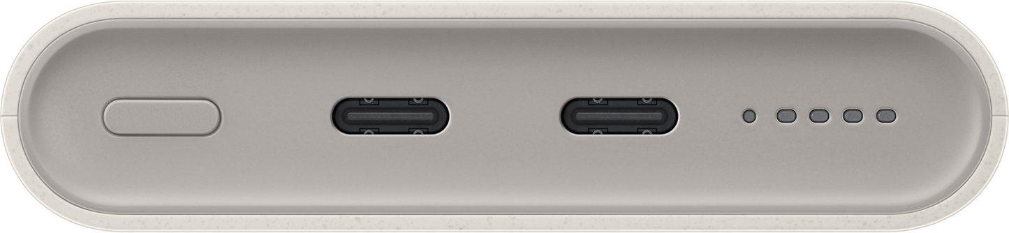 Batteria Esterna Wireless Samsung, 10000mAh, 25W, PD + FQI, 1 x QI - 2 x USB-C, Beige EB-U2510XUEGEU