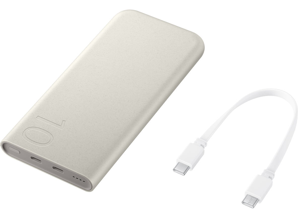 Batteria Esterna Samsung, 10000mAh, 25W, PD, 2 x USB-C, Beige, Ricondizionata EB-P3400XUEGEU