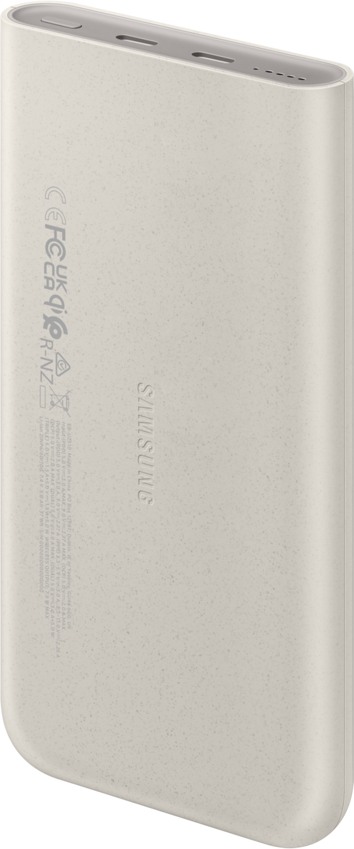 Batteria Esterna Wireless Samsung, 10000mAh, 25W, PD + FQI, 1 x QI - 2 x USB-C, Beige EB-U2510XUEGEU